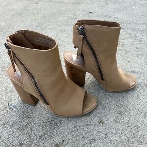 Dolce Vita Zippered Open Toe Ankle Boots